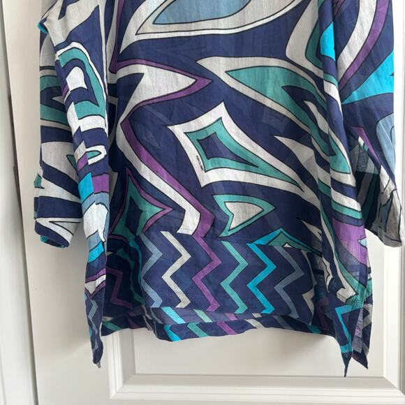 Gretchen Scott Women’s Cowl Neck Geometric Tunic Top Artsy Art2wear Purple XXL - Picture 3 of 11